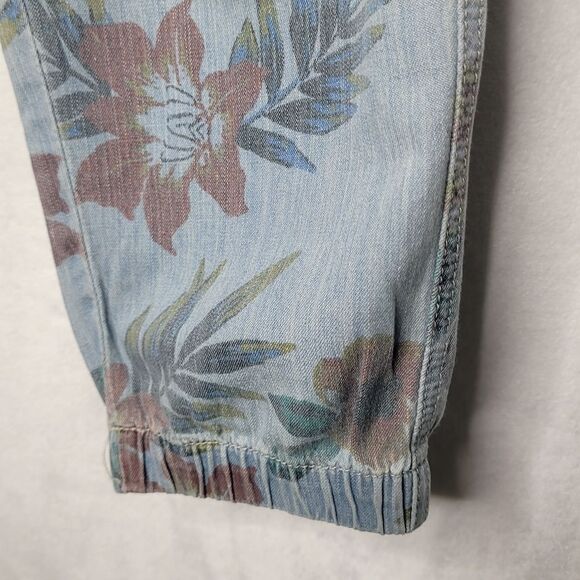 MOTHER Women's The No Zip Misfit Floral Pants Fresh Cut Chambray Jogger Size 27 - Picture 7 of 14